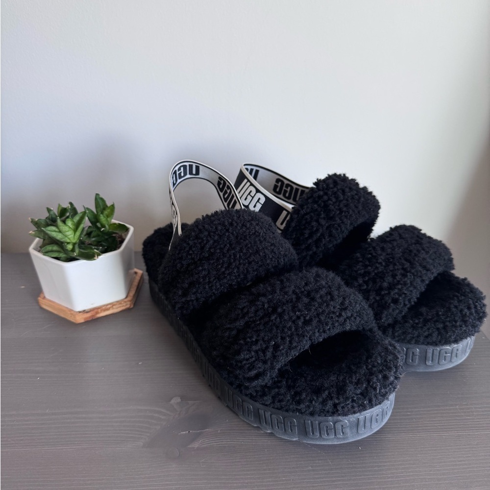 Women’s UGG Oh Fluffita  Slide Slippers Platform Sling Back Size 11